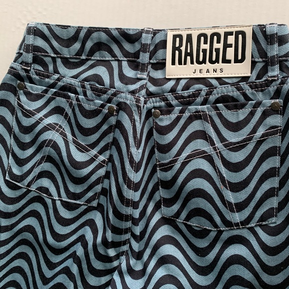 NWT Psychedelic Black & Blue Ragged Jeans Urban Outfitters Size 26 - Picture 10 of 15